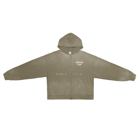 To Define Is To Limit- Sand Apricot Zip Hoodie