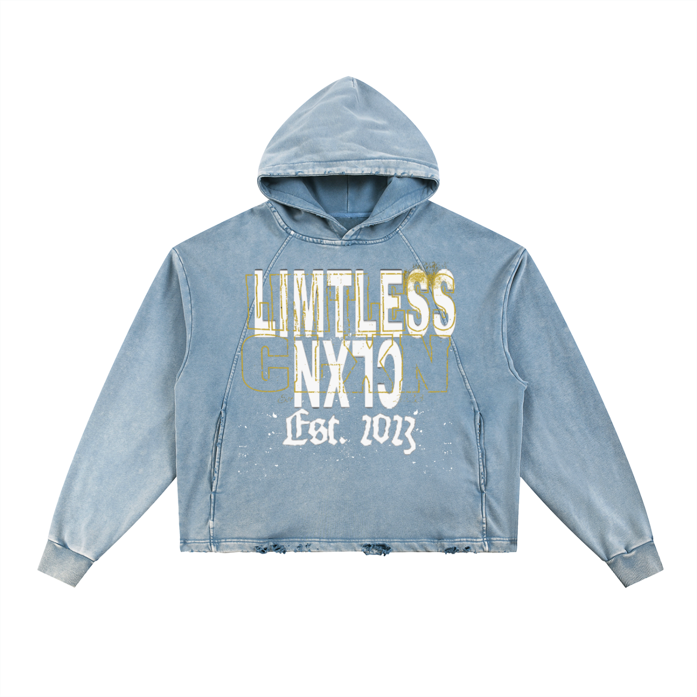 4TL Essential Frayed-Hem Hoodie