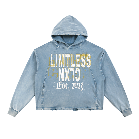 4TL Essential Frayed-Hem Hoodie