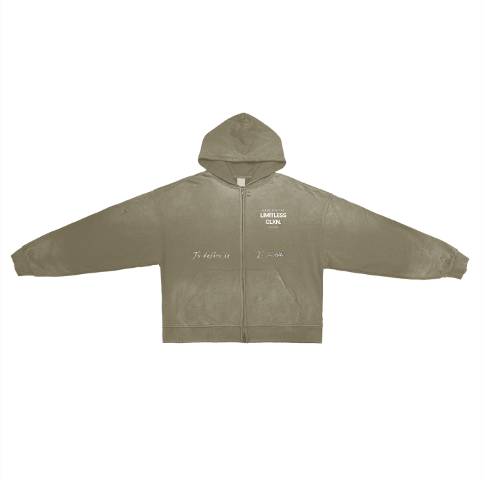 To Define Is To Limit- Sand Apricot Zip Hoodie