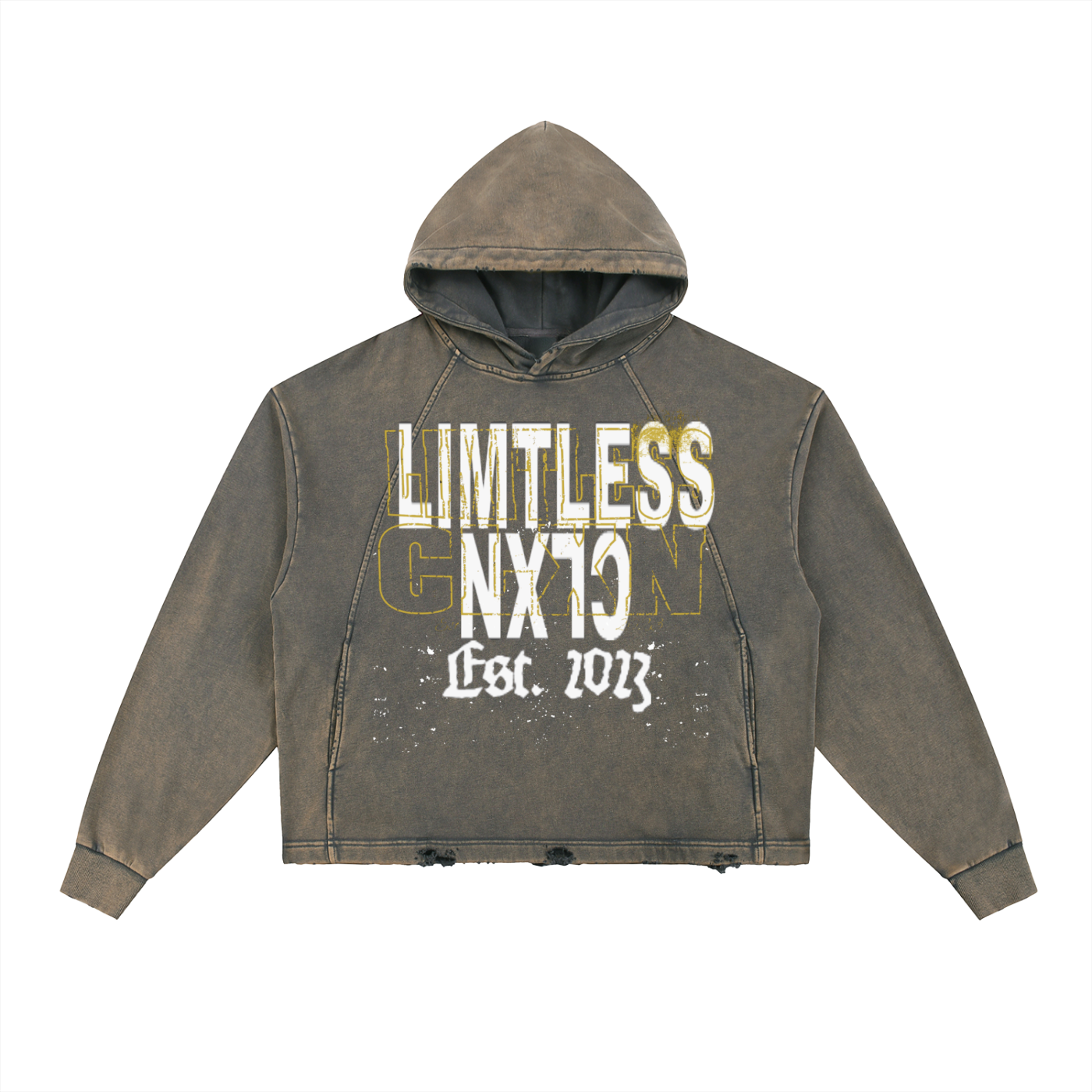 4TL Essential Frayed-Hem Hoodie